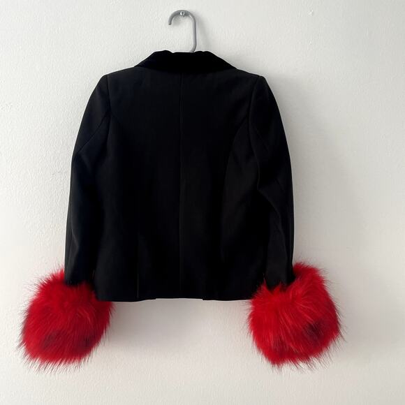 NEW PAISLEY London Kids Blazer 7 Years Velour Collar Faux Fur Cuff - Picture 2 of 12